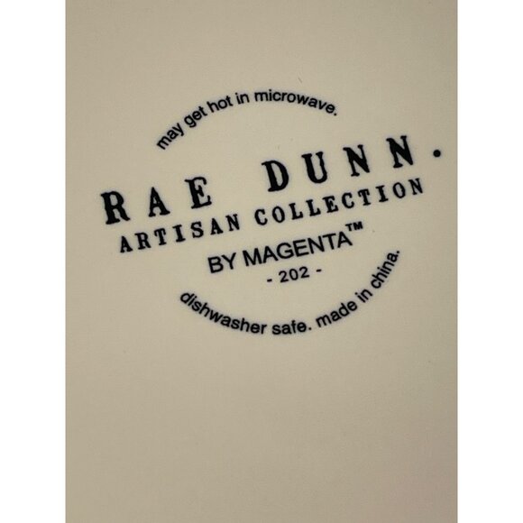 Rae Dunn "Paws Off" Pink & White Ceramic Pet Bowl By Magenta NWOT - Picture 4 of 4